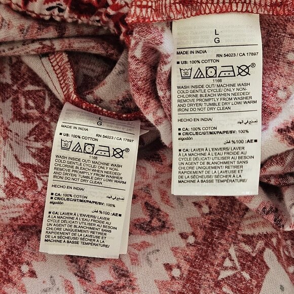 Old Navy Holiday Pajama Set Women L Polar Bear Snowflake Print Red White - Picture 15 of 16